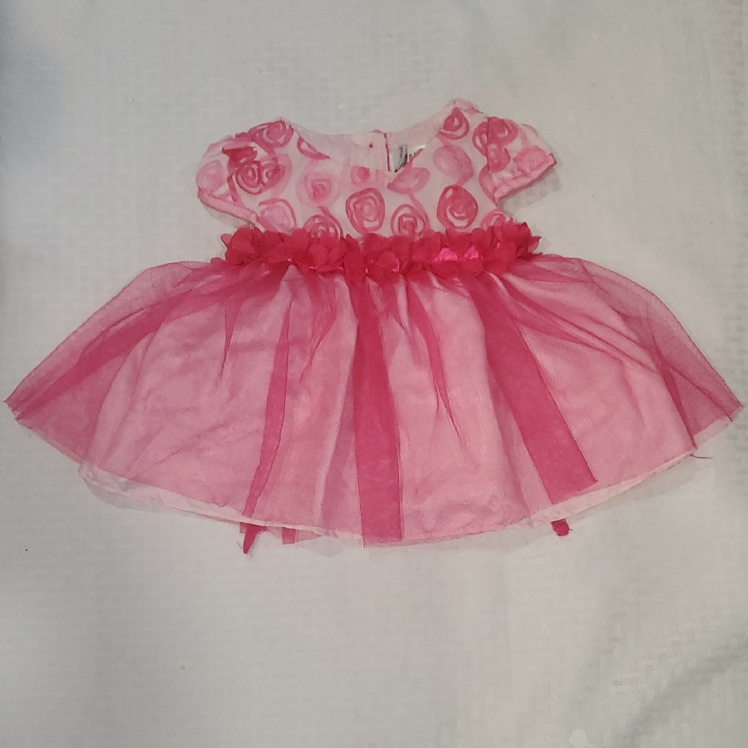 Sweet Heart Rose Pink Floral Tulle Party Dress Size 12m